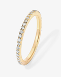 Vloure Thin Stackable Ring - Gold Pave Eternity Band