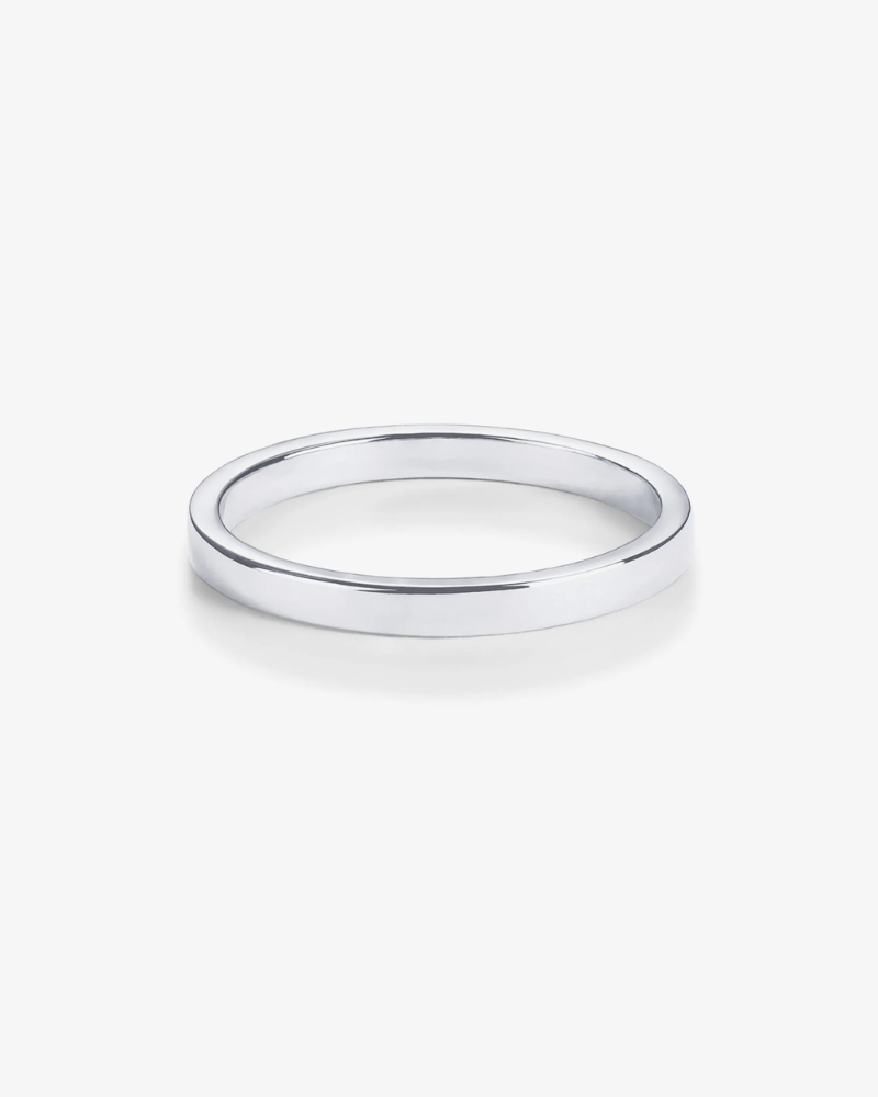 Silver ring on a white background