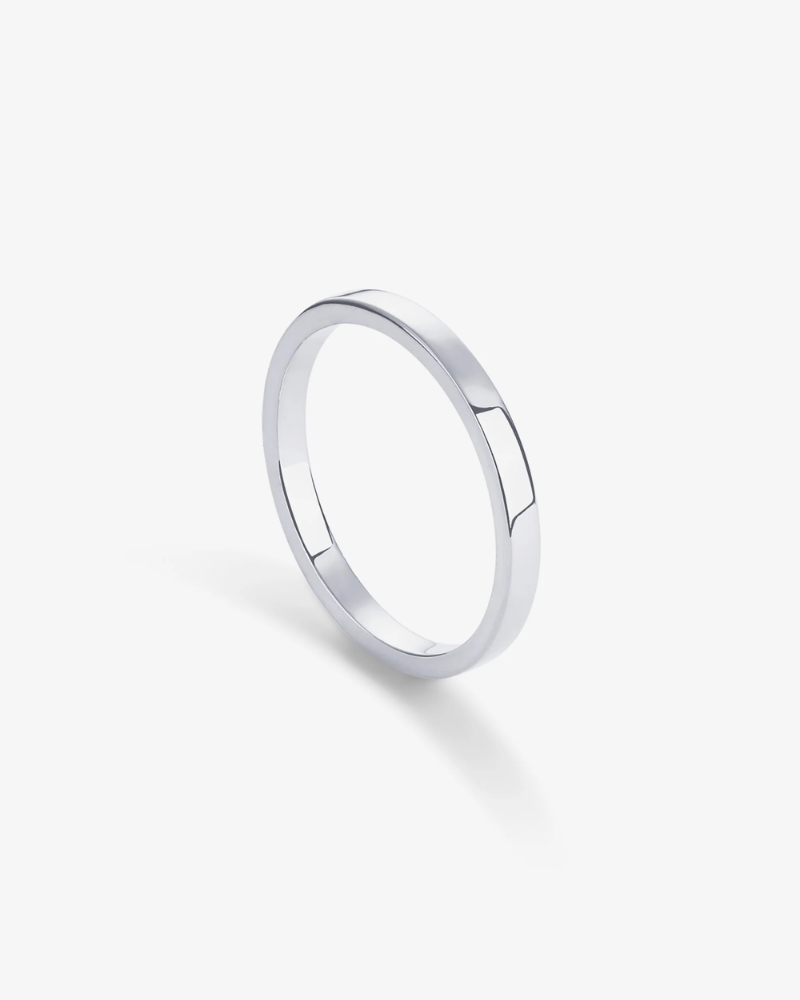 Silver ring on a white background
