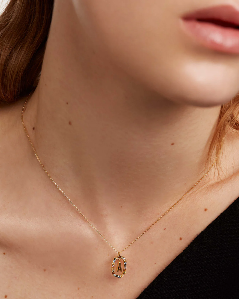 Close-up of a necklace with a pendant on a person's neck