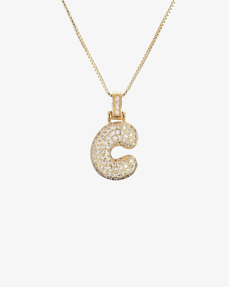 Sparkling Bubble Letter Necklace