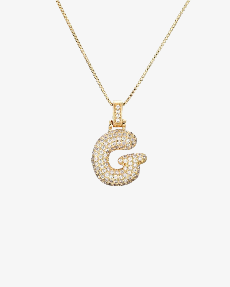 Sparkling Bubble Letter Necklace