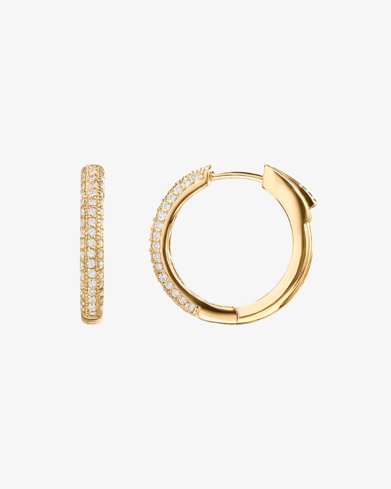 Vloure Chic Solid Hoops in Gold - Front View