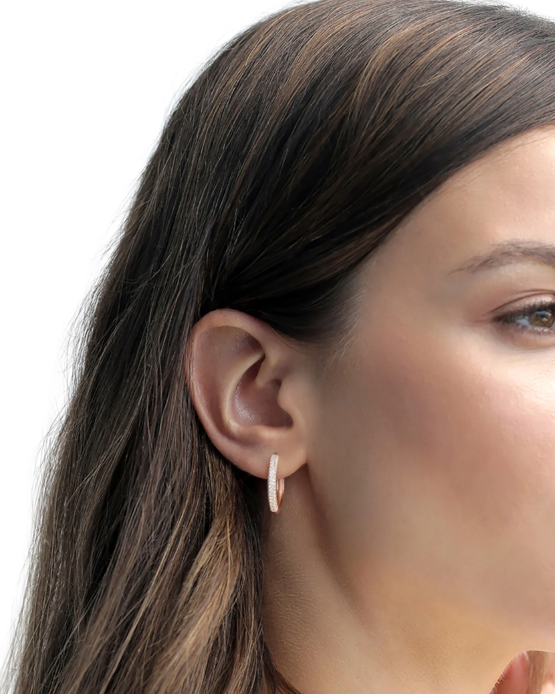 Model wearing Chic Solid Hoops - Everyday Statement Earrings