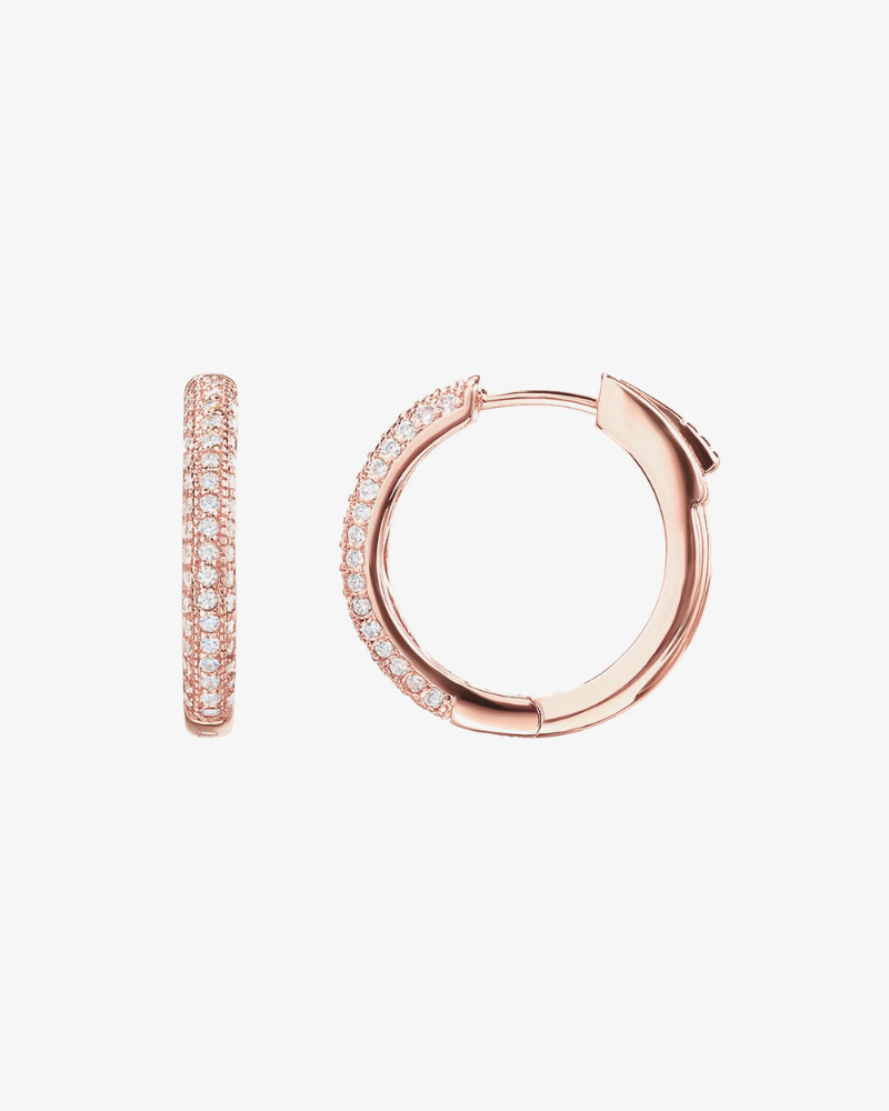 Vloure Chic Solid Hoops in Rose Gold - Front View