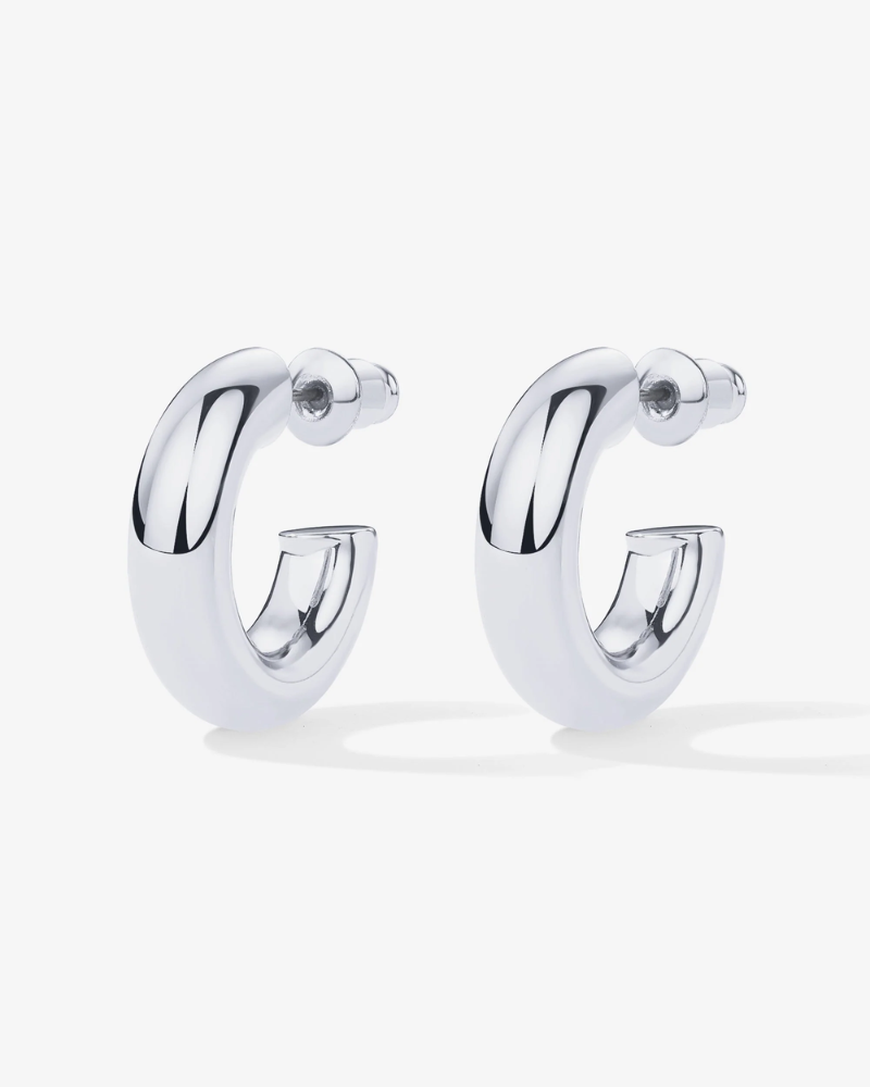 Side profile of Round Solid Hoops showing high-polish finish