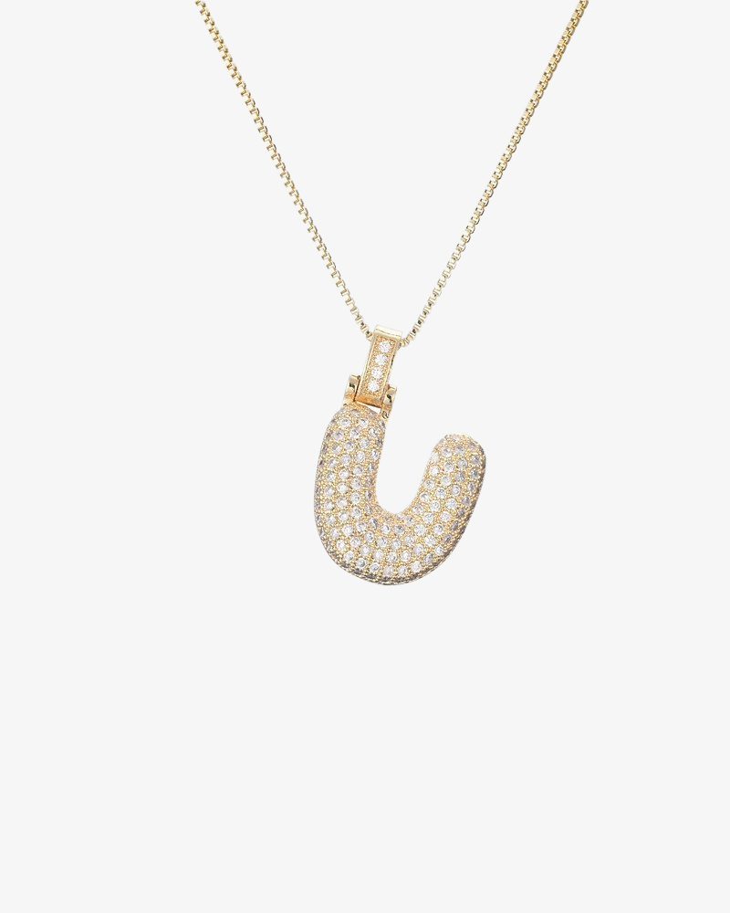 Sparkling Bubble Letter Necklace