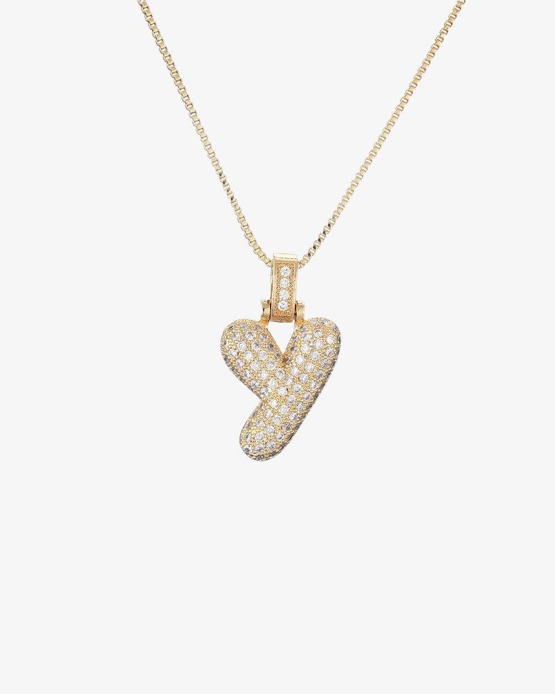 Sparkling Bubble Letter Necklace
